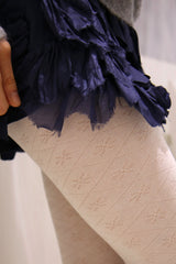 falling snow tights (white)