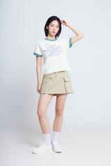 ユニバーサルプリント ½Tシャツ (ivory/green)