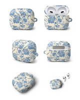 [Matte] AirPods Case Vintage Flower Blue