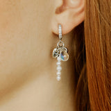 Waterdrop Pearl Logo Surgical Earrings