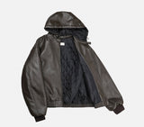 No.1490 Rレザークロップフードジャケット