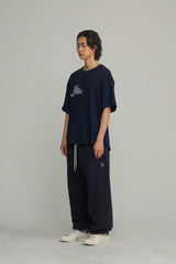 Crew neck s/s waffle tee/deep-navy