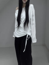 tattoo shirring long sleeve T (2color)