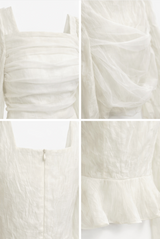 Muse Shirring Square Neck Blouse