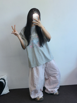 マイギャラクシー☪🌌✨オーロラプリンティングTシャツ 🎀🩶2カラー