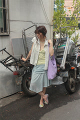 Vintage String Pintuck Shirts - Cotton Candy(Stripe)