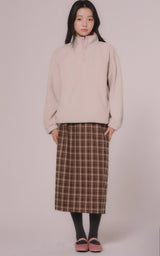 CHECK H-LINE SKIRT (Brown)