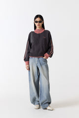 Sporty-Track-Semi-Crop-Knit-Zip-Up - 7COLOR