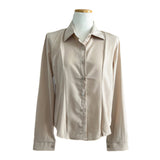 Soft Palette Panel-Cut Collar Shirt Blouse
