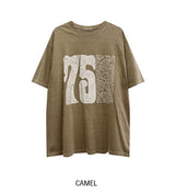 Pauline 75 レタリングピグメント半袖Tシャツ