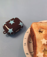 wittyフラッシュスターエアポッズケース (brown+skyblue)