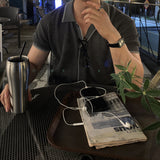 Look オールデイスカシリネンカラーブロックカラーショートスリーブニットカーディガン