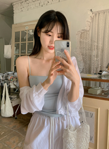 WR Shirring Crop Cap Sleeveless (10color)