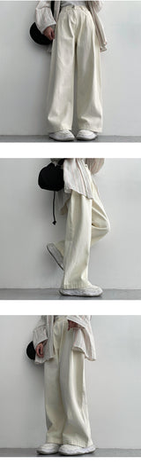 Bow pintuck wide pants