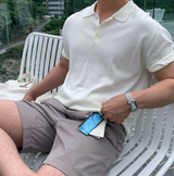 Air Cool Button Collar Short Pants Knit