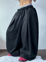10000ソルド❤‍🔥 Dダウンピンタックオーバーロングパンツ🩶🖤2Cカラー S-XL🖤