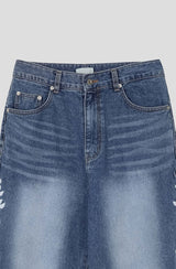 [Unisex] Real stitch semi wide denim pants