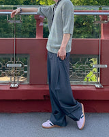 Marv Linen Two-Tuck Wide Slacks