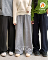 [MADE] Pona fleece-lined banding wide pants