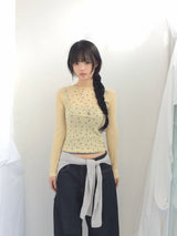 Mini dot ribbed t