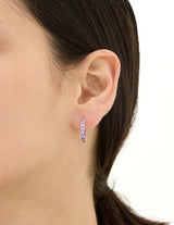 26SS★ Essence Silver (W) Tennis One-Touch Earrings M Purple
