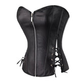 Leather vest pleated skirt set