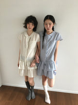 Twin Shirt フリルワンピース (2color)