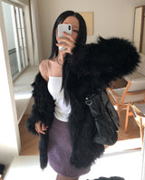 [wool 10%] Mauve Winter Wool Mini Skirt