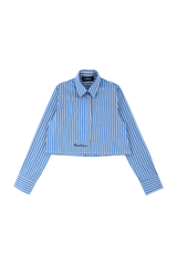 Stripe tie set cropped shirts