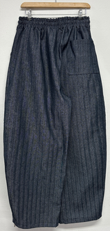 STRIPE NON-FADE DENIM VER ❤‍🔥 ツープリーツバルーンコットンパンツ 🖤 - 2 COLORS