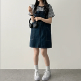 ロビンカラーストライプダンガラ半袖Tシャツ