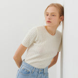 CABLE HALF KNIT IVORY