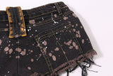 Paint Splatter Vintage Denim Shorts 232754409