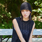 VZ Long Label Punching Knit Bucket Hat / Black