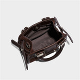 Autumn Winter Two-Tone Faux Leather Classic Tote Cross Bag