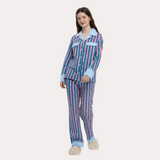 スプリング アンド サマー コントラスト カラー パジャマ スーツ 100% cotton sleepwear