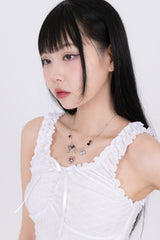 Shirring Lace Sleeveless