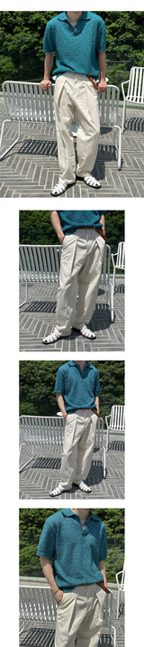 [S/S] リネンタックハーフバンディングパンツ