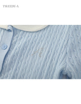 Stella A Hotfix Twisted Collar Knitwear Cardigan BLUE