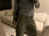 Rover Flap Pocket Back Banding ワイドカーゴロングパンツ (2 Colors)