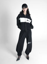 STAR LOGO HOODIE ZIP-UP BLACK