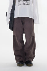 Morrow purple brown wide denim pants