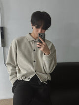 ASCLO String Velour High Neck Cardigan (3color)