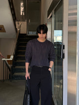 Mog bokashi summer round knitwear