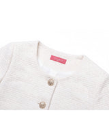 Basic Round neck Tweed Setup Ivory