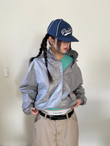 glossy wind jumper (silver)