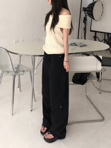comma buckle wide pants (2 colors)