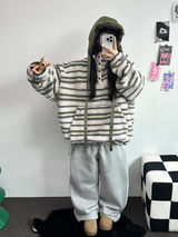 FLEECE❤TRACK LINE 3 LINE LONG PANTS ❤🖤🤍💙🩶5COLOR