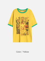 No.1295 never printing ringer half T (3color)