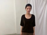velvet wide neck top